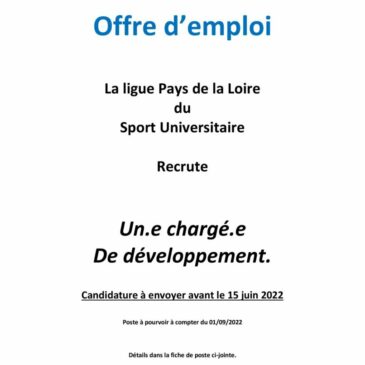La Ligue Pays de la Loire du Sport U recrute