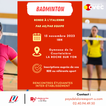 Badminton – Challenge de La Roche sur Yon