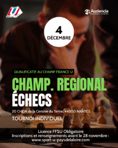Echecs - Championnat Régional @ Nantes - Ecole Audencia | Nantes | Pays de la Loire | France