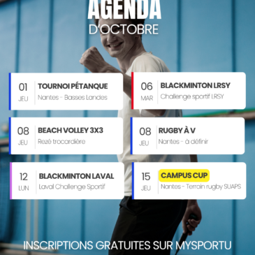 Agenda d&rsquo;OCTOBRE !
